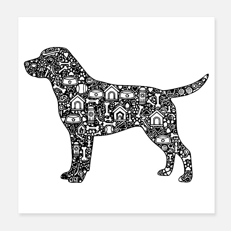 Labrador Retriever Design Chien Poster 20 x 20 cm
