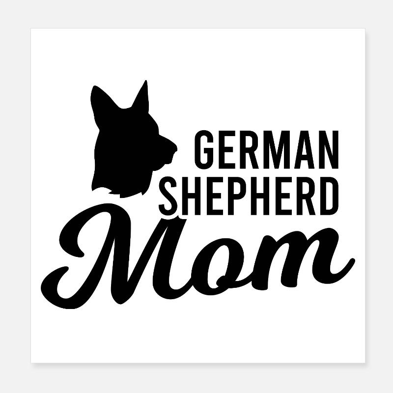 German Shepherd Mama Poster 8" x 8" (20x20 cm)