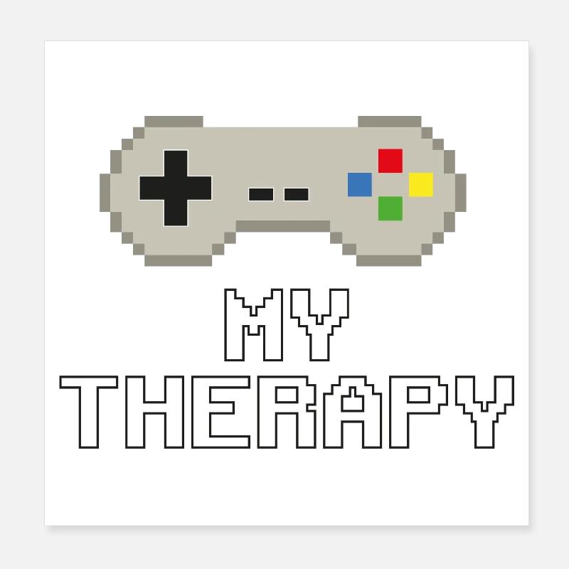 My Therapy – Pixel Power Poster 8" x 8" (20x20 cm)