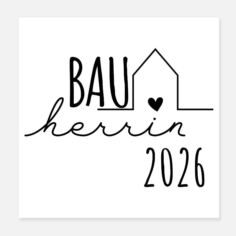 Builder 2026 Gift House Construction Construction Site Poster 8" x 8" (20x20 cm)