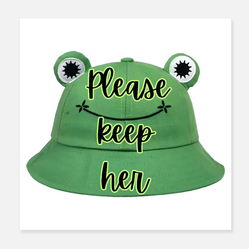 Please keep here - Frog hat Poster 8" x 8" (20x20 cm)