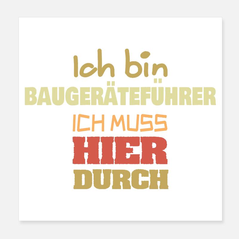 Construction Equipment Leader Poster 8" x 8" (20x20 cm)