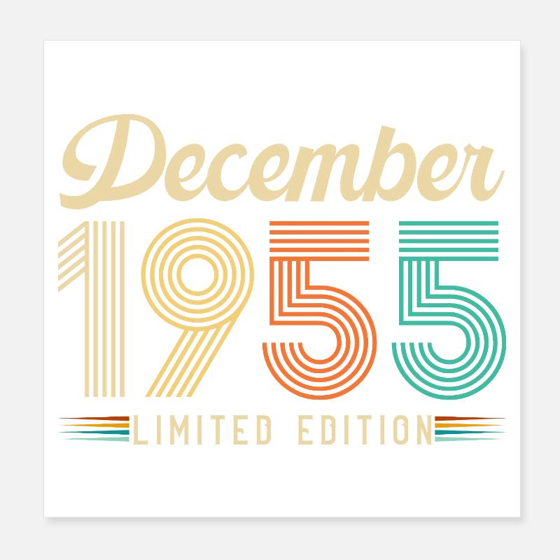 Geschenk zum 70-jährigen Jubiläum Geboren im Dezember 1955 Poster 20x20 cm
