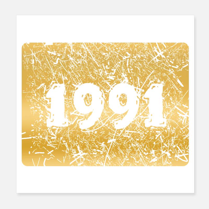 Zahl 1991 Poster 20x20 cm