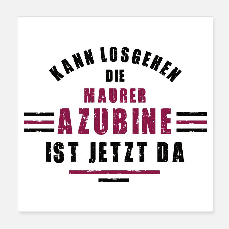 Trainee bricklayer apprenticeship training bricklayer Poster 8" x 8" (20x20 cm)