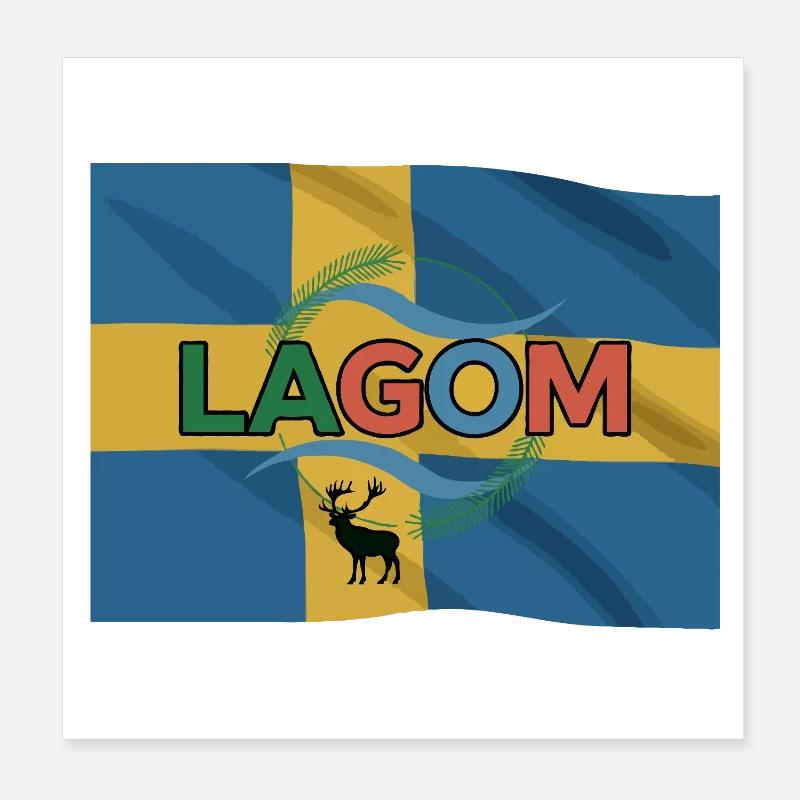 Lagom, Suède Poster 20 x 20 cm