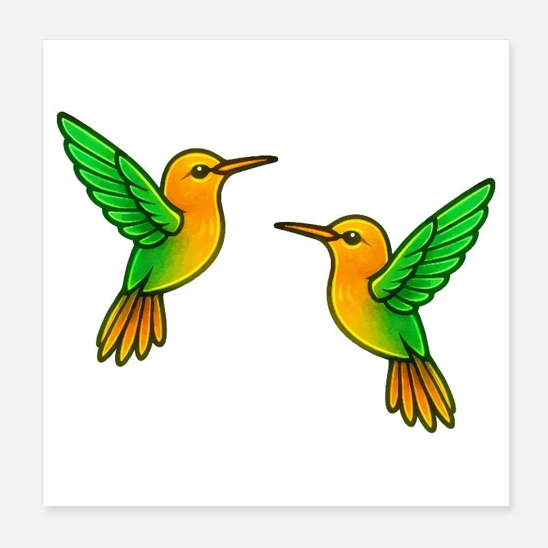 Doppelte Kolibri Farbenspiel Poster 20x20 cm