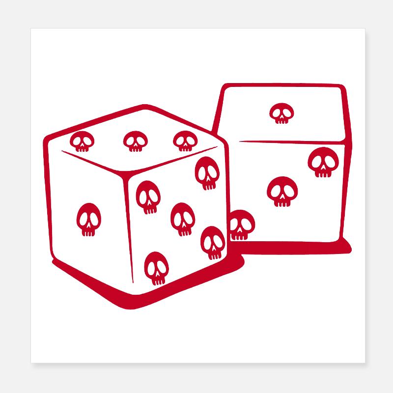 Playing with dice (red) Poster 8" x 8" (20x20 cm)