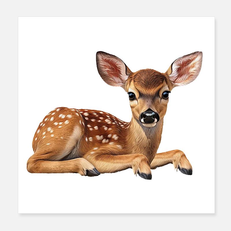 Fawn deer Poster 8" x 8" (20x20 cm)