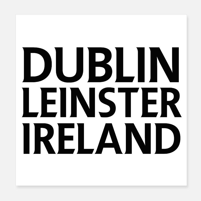 Dublin – Irland Textdesign - Poster 20x20 cm - Weiß