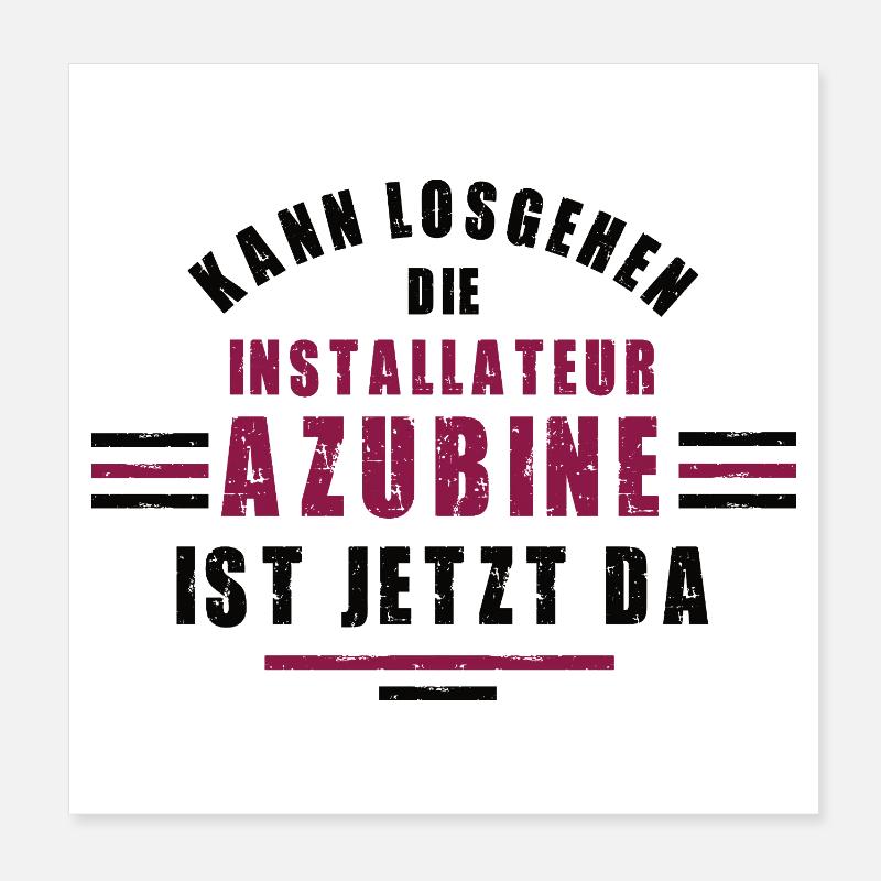 Trainee plumber training plumber Poster 8" x 8" (20x20 cm)