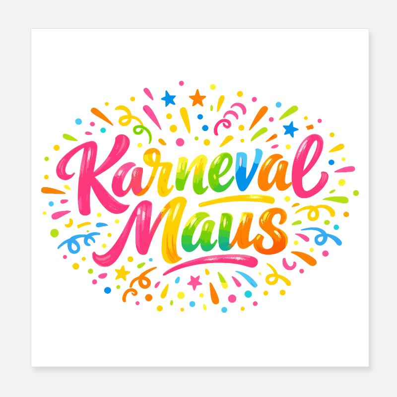 Karnevalsmaus Karneval Köln Süß Niedlich Geschenk Poster 20x20 cm