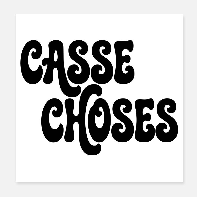 Casse Choses Typographie Rétro Humour Poster 20 x 20 cm