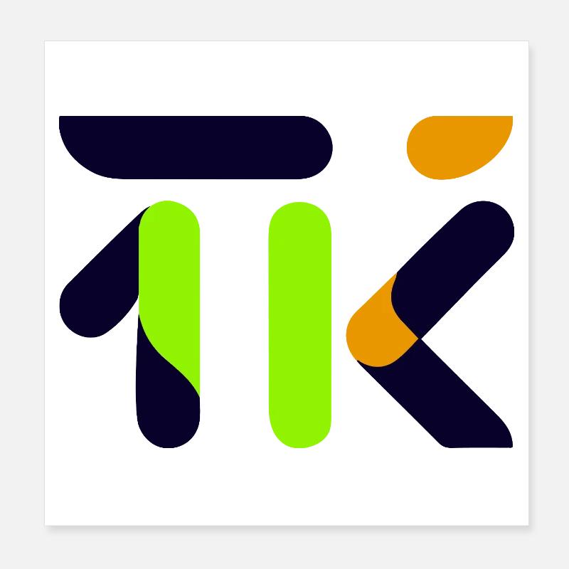 Neon Lime Abstract Glyph Poster 20x20 cm