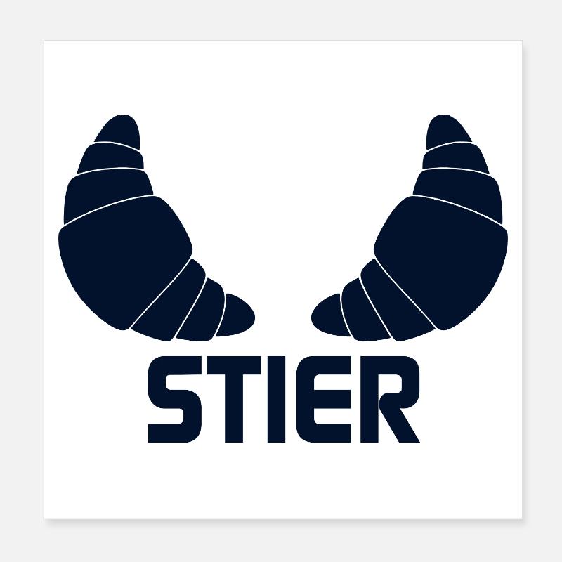 Sternzeichen Stier Croissants Poster 20x20 cm