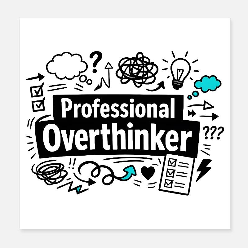 professional Overthinker Poster 20x20 cm