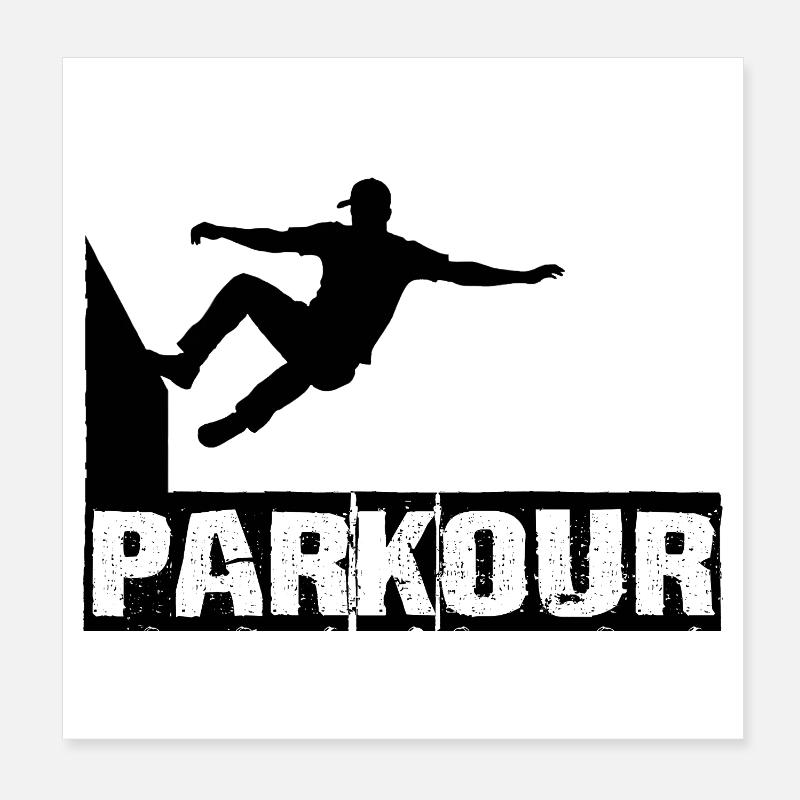 Parkour - Poster 20x20 cm - Weiß