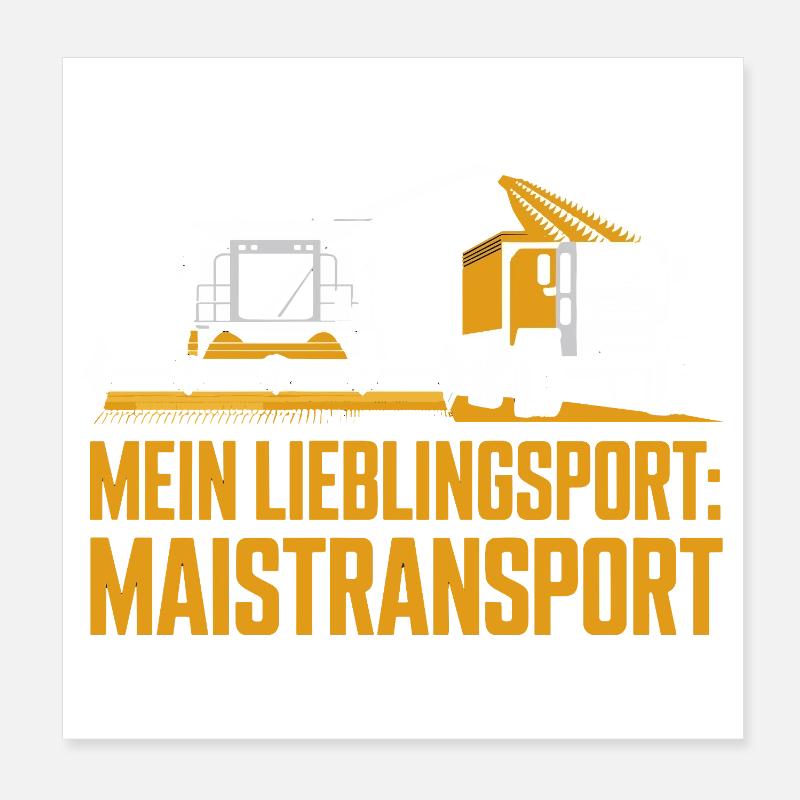 Mon sport préféré Transport de maïs Coupe-maïs Poster 20 x 20 cm