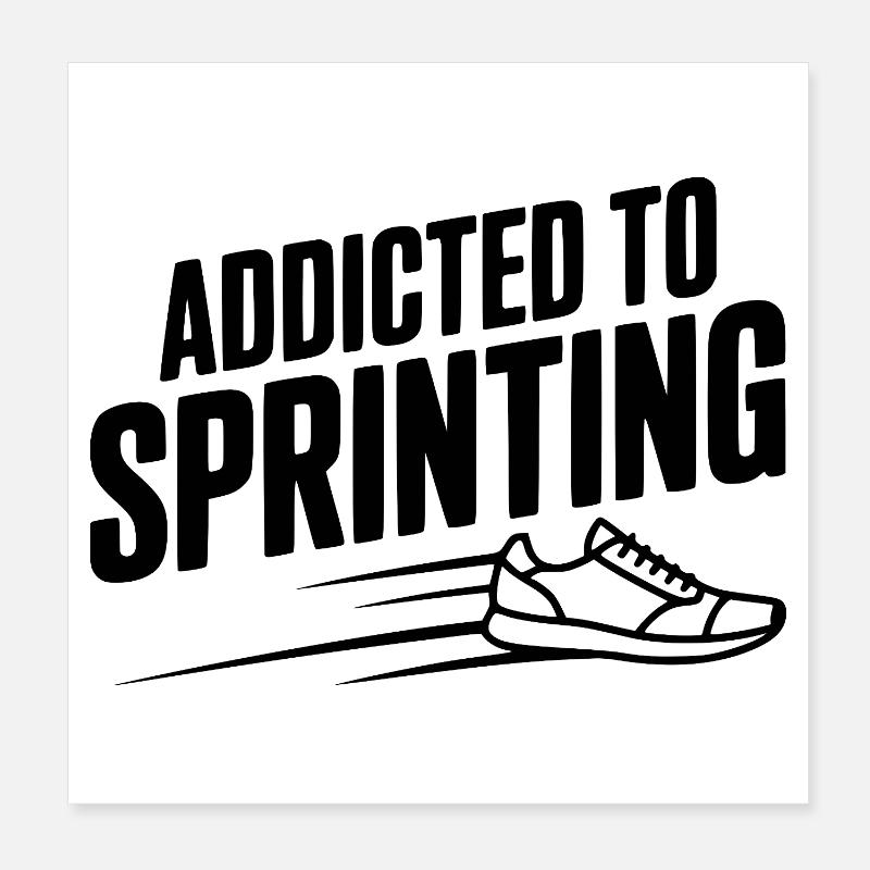 Accro au sprint Poster 20 x 20 cm