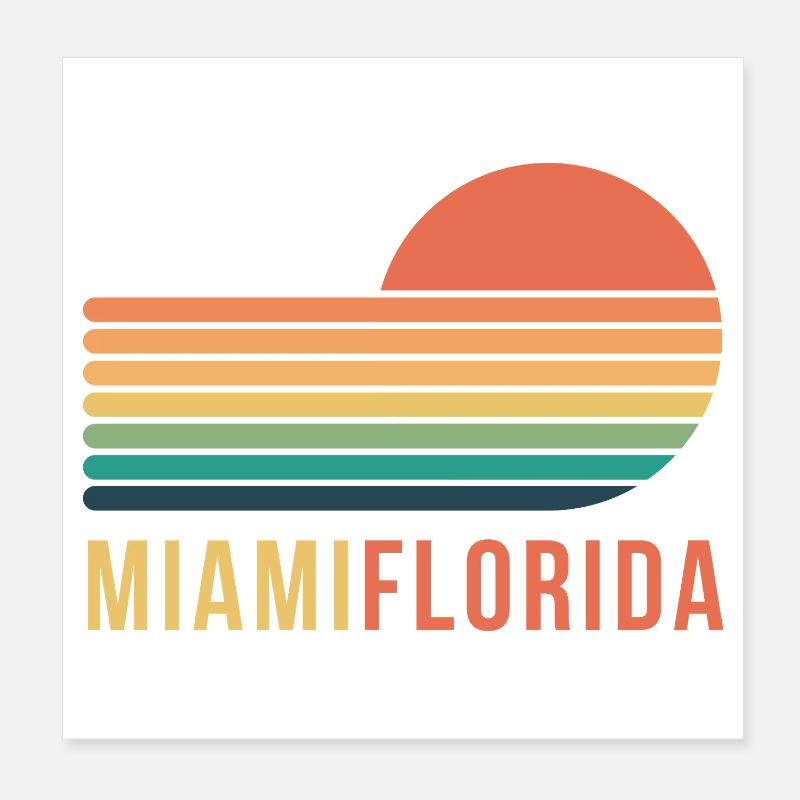 Miami Florida Poster 8" x 8" (20x20 cm)