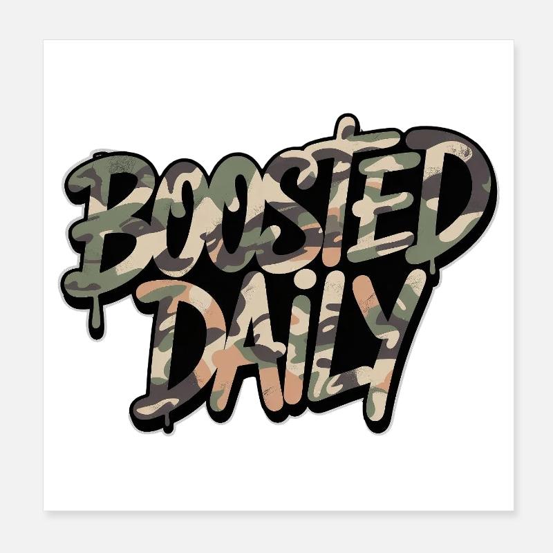 Boosted Daily Auto Tuning Design Camouflage Tuner Poster 20 x 20 cm