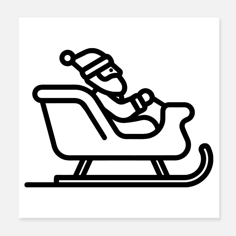 Santa's Schlitten Poster 20x20 cm