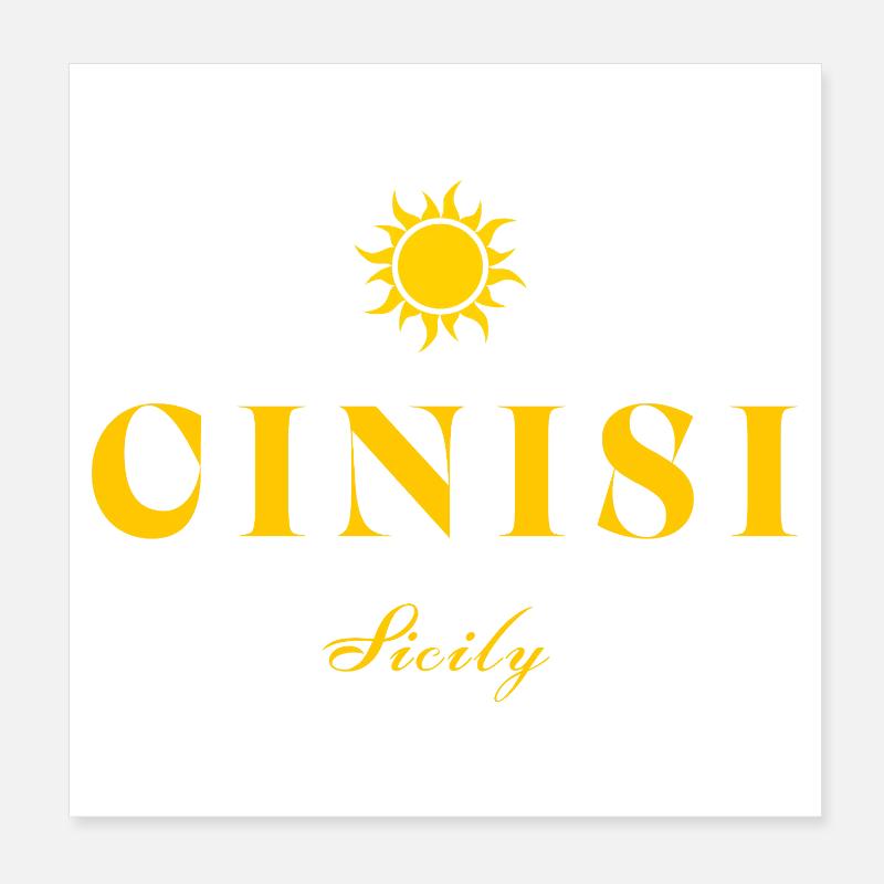 Cinisi Sicily Sun Poster 20 x 20 cm