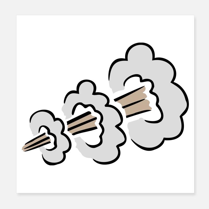 Explosion bruyante de pets Humour Toilet Nuage comique Poster 20 x 20 cm
