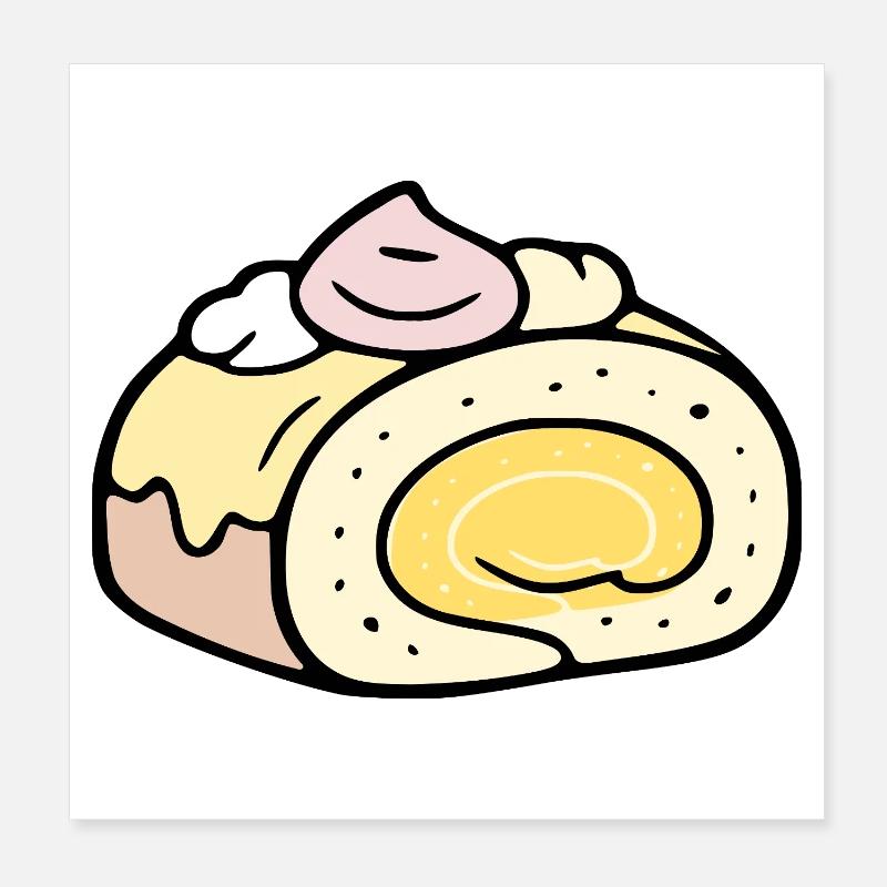 Summer Roll Cake Poster 8" x 8" (20x20 cm)