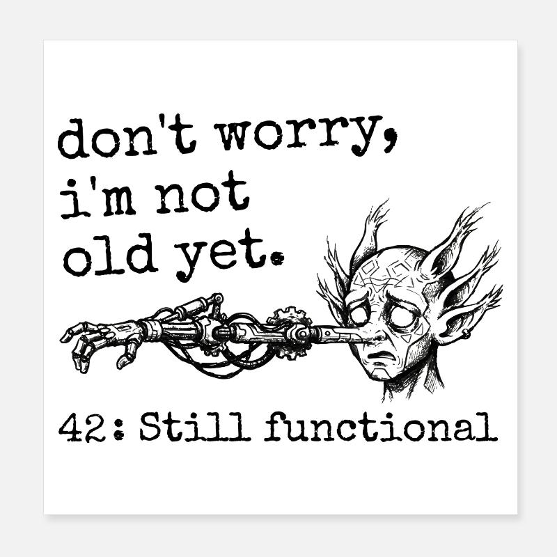 42e Anniversaire - Cadeau 42e anniversaire Humour  Poster 20 x 20 cm