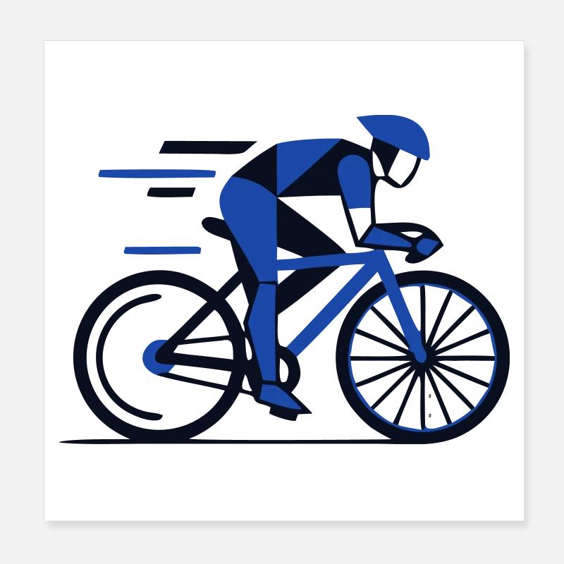 Polygone dynamique du cycliste de route Poster 20 x 20 cm