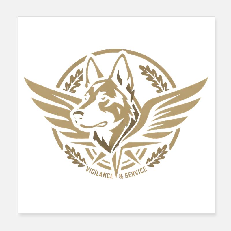 Tactical Dog Unit - Desert Ops Search & Rescue Poster 8" x 8" (20x20 cm)