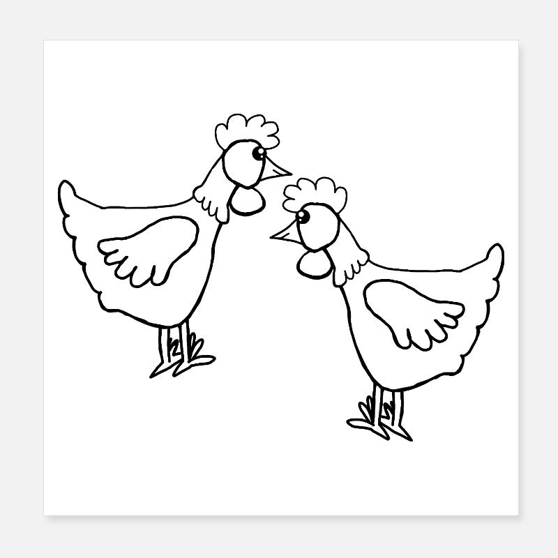 Poule poule Les enfants de Pâques Poster 20 x 20 cm