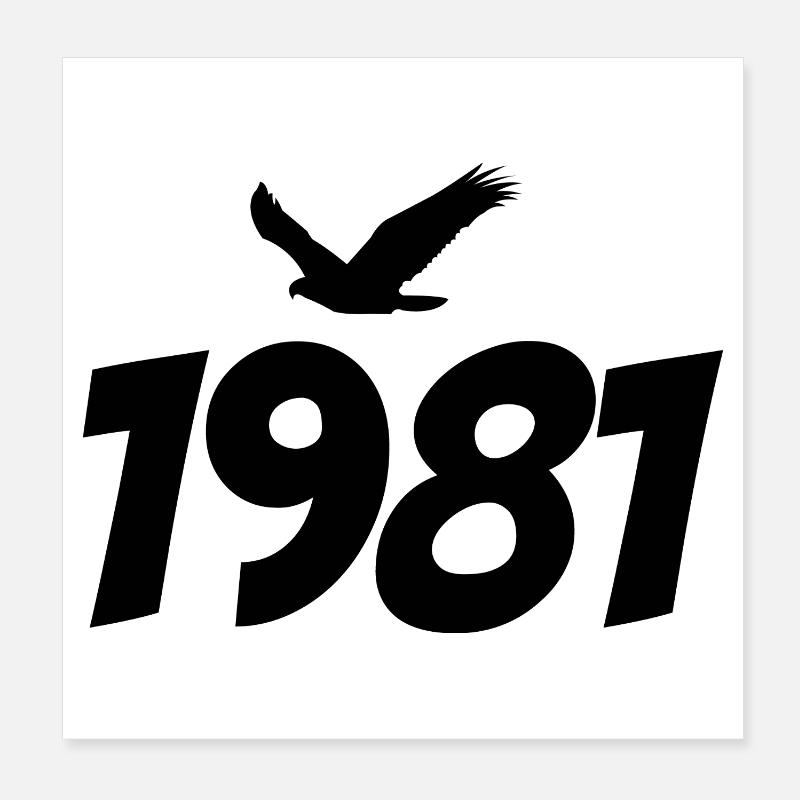 Graphique Eagle vintage 1981 Poster 20 x 20 cm