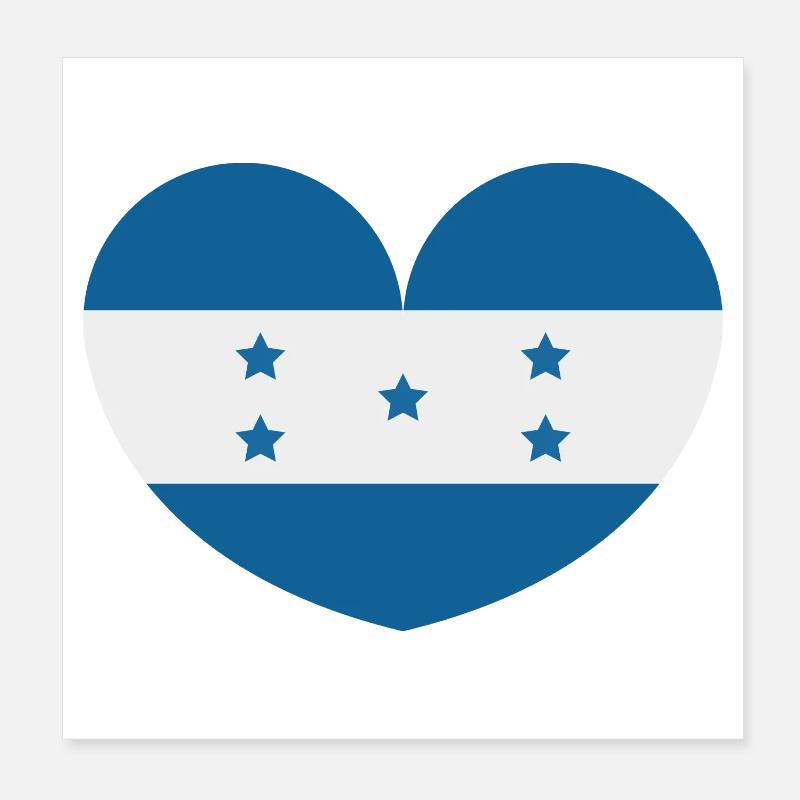 Drapeau du cœur du Honduras Poster 20 x 20 cm