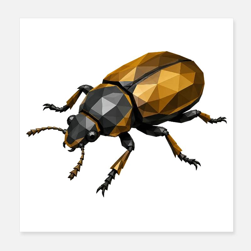 Geometric Low-Poly Insect Poster 8" x 8" (20x20 cm)