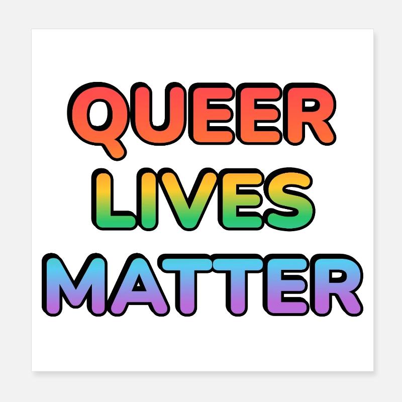 Queer Lives Matter Regenbogen Poster 20x20 cm