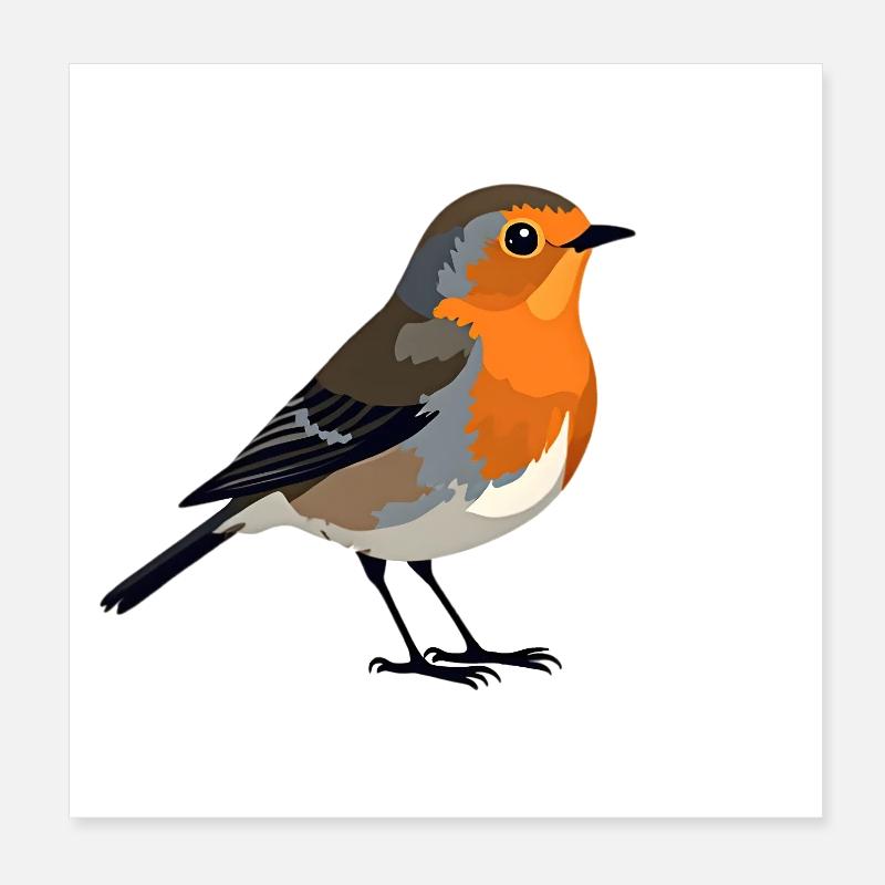 robin Poster 8" x 8" (20x20 cm)