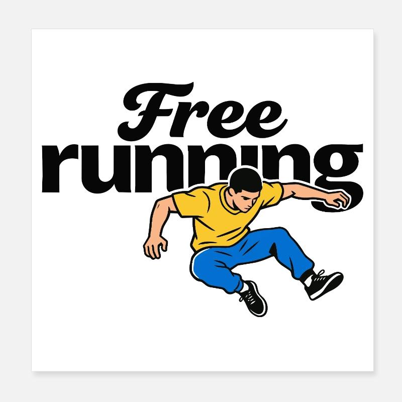 Parkour en course libre Poster 20 x 20 cm