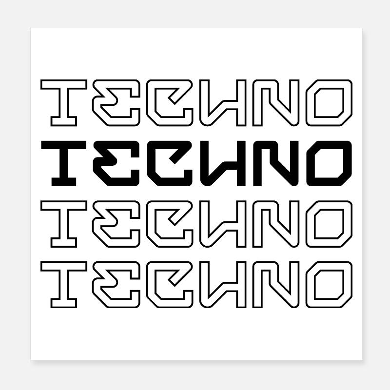 Techno-modernes Typografie-Logodesign Poster 20x20 cm