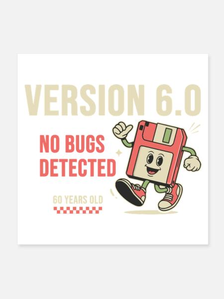 60th Birthday Programmer Version 6.0 - Poster 20x20 cm - Weiß - Vorne