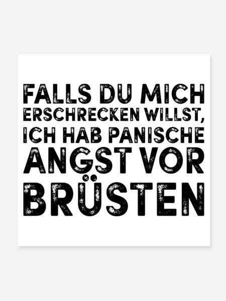 Panische Angst vor Brüsten - Poster 20x20 cm - Weiß - Vorne