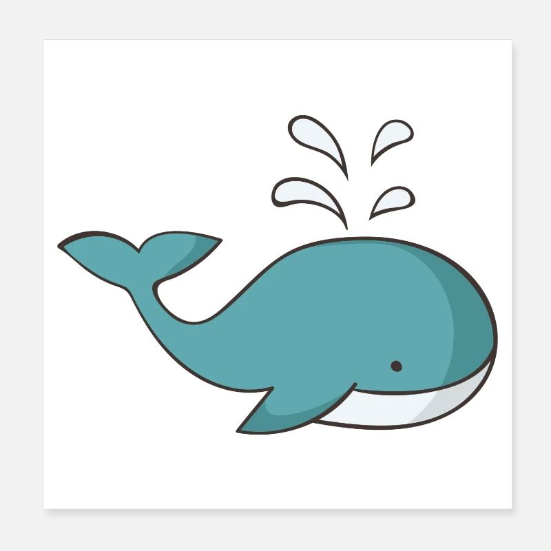 Wal - Poster 20x20 cm - Weiß