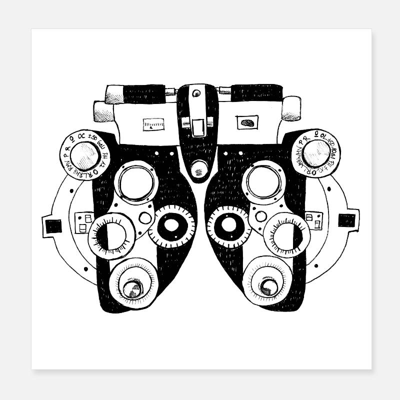 Phoropter Augenoptik Optometrie - Poster 20x20 cm - Weiß