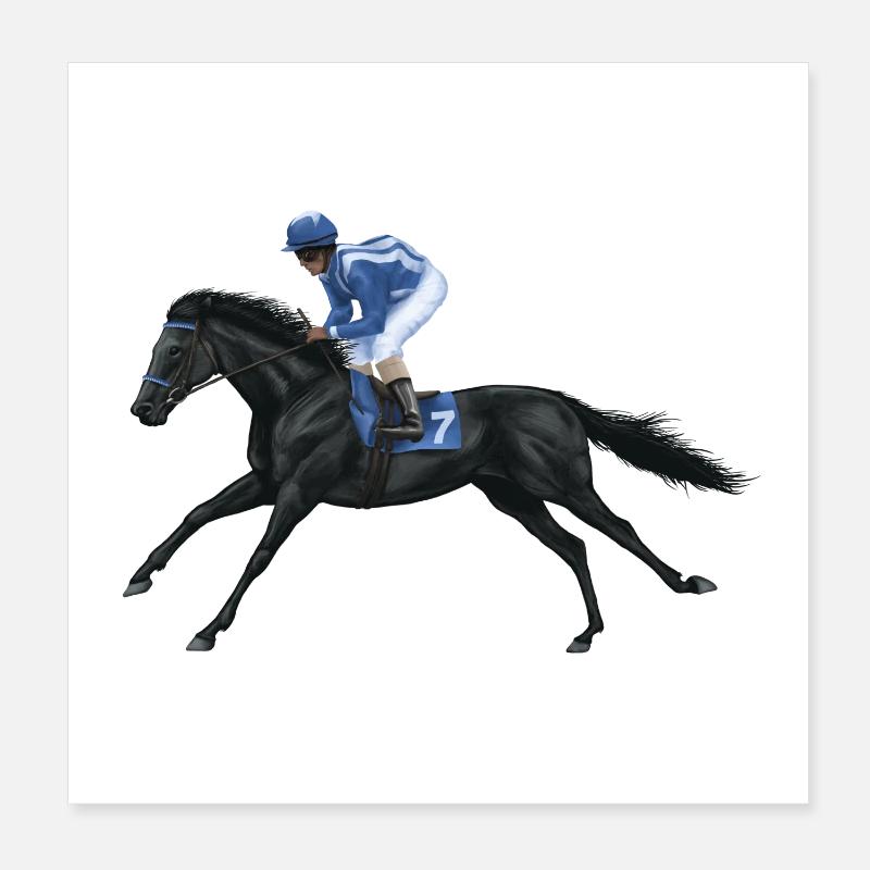 Cheval de race noire Poster 20 x 20 cm