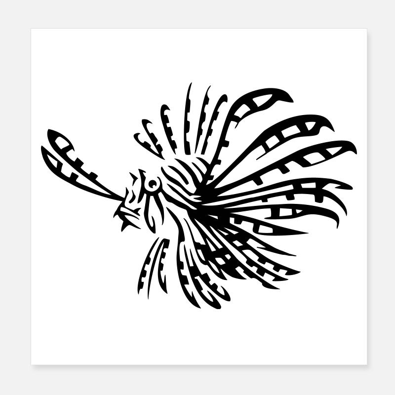 Poisson-lion rascasse volante Poster 20 x 20 cm