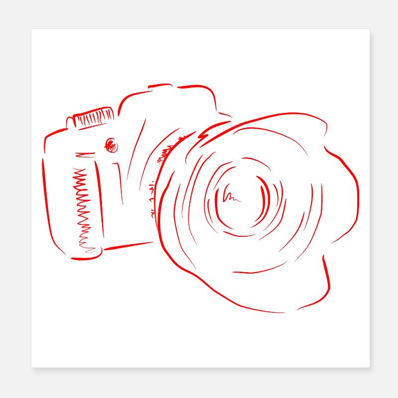 caméra - Poster 20 x 20 cm - blanc