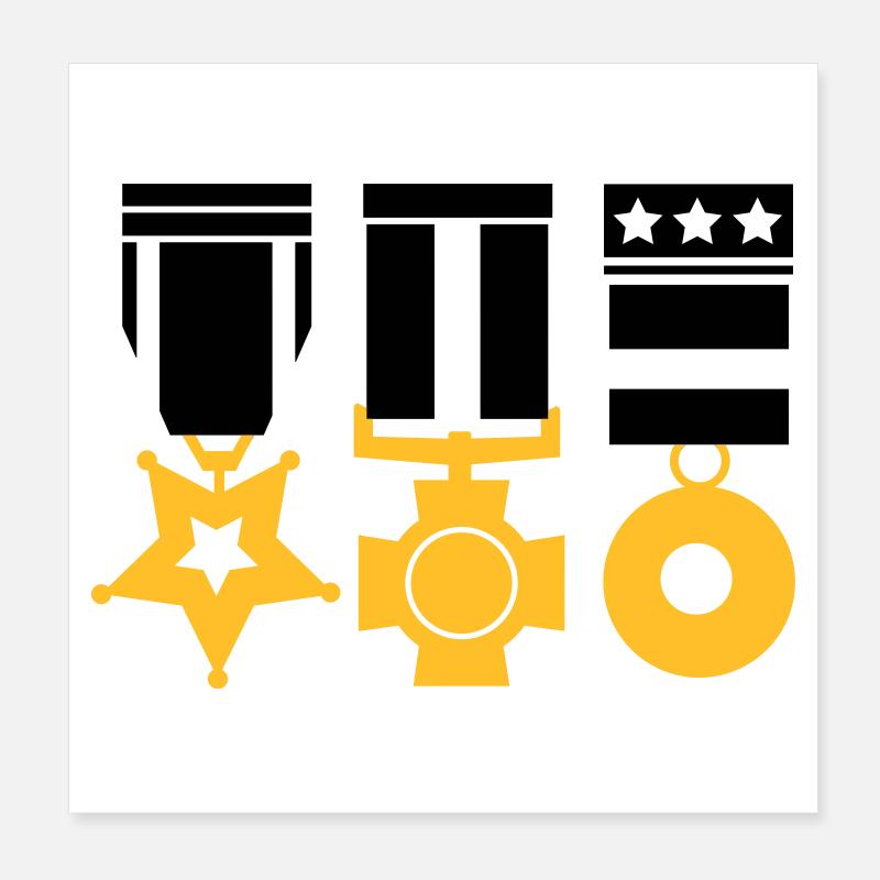 medals Medaillen Medaille Poster 20x20 cm