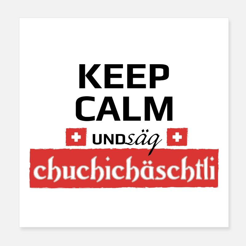 Säg Chuchichästli - Poster 20x20 cm - Weiß