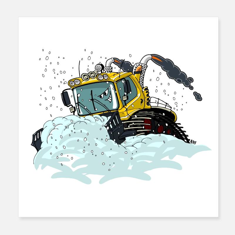gelbe Schneeschaufel Poster 20x20 cm